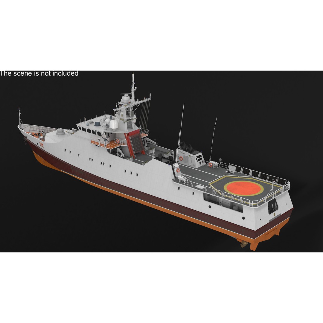 Coast Guard Ship 3D Model – High Poly Game Asset, PBR Textures, FBX - View 12