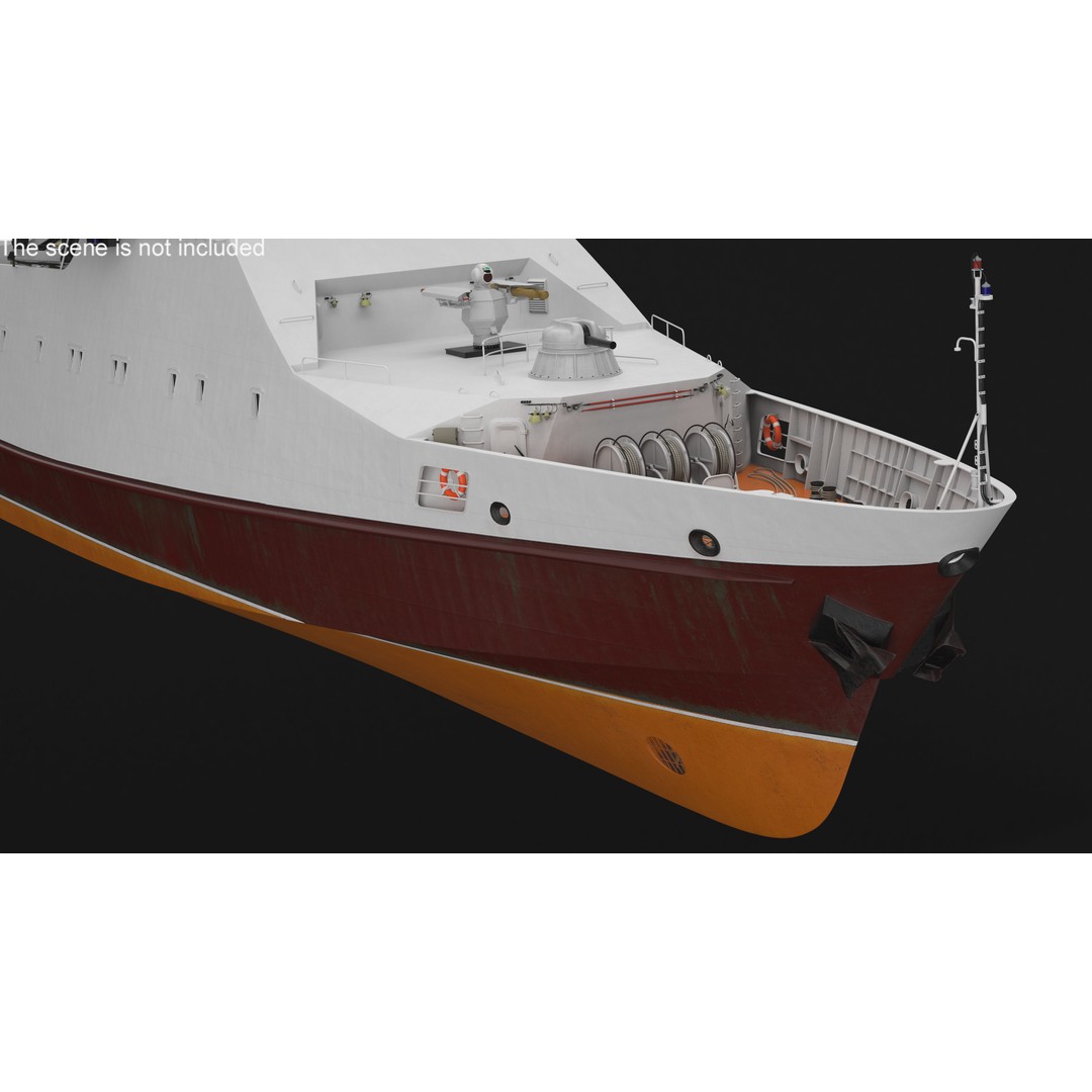 Coast Guard Ship 3D Model – High Poly Game Asset, PBR Textures, FBX - View 13
