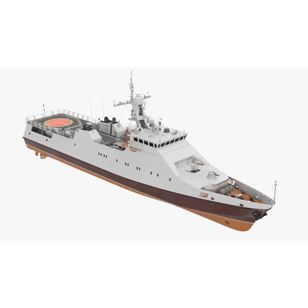 Coast Guard Ship 3D Model – High Poly Game Asset, PBR Textures, FBX - View 14