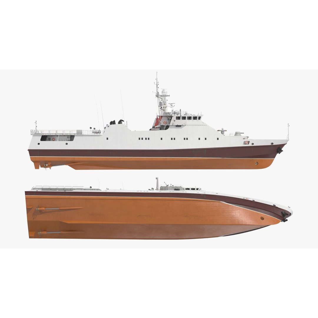 Coast Guard Ship 3D Model – High Poly Game Asset, PBR Textures, FBX - View 16