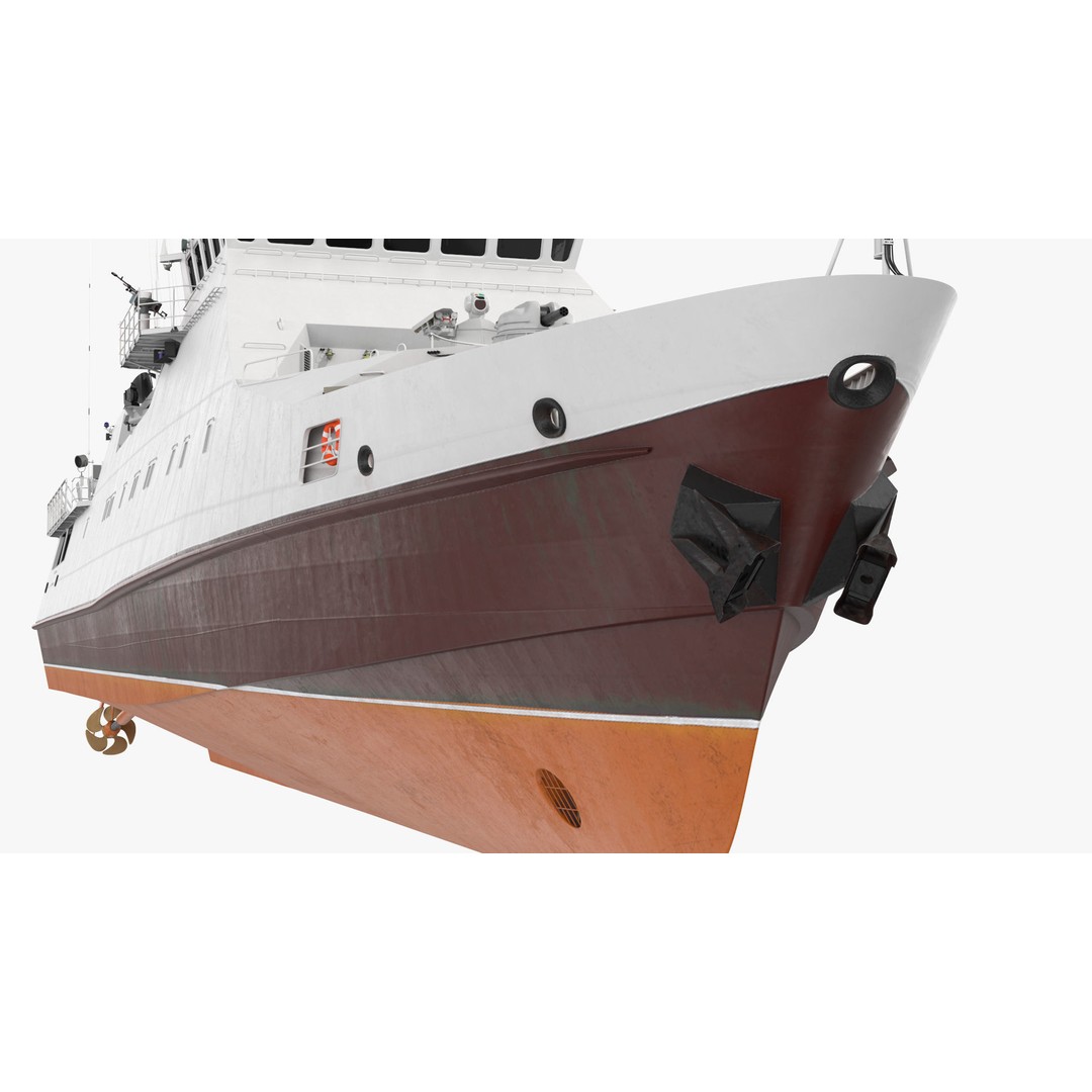 Coast Guard Ship 3D Model – High Poly Game Asset, PBR Textures, FBX - View 17
