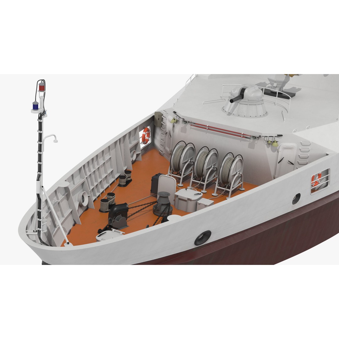 Coast Guard Ship 3D Model – High Poly Game Asset, PBR Textures, FBX - View 18