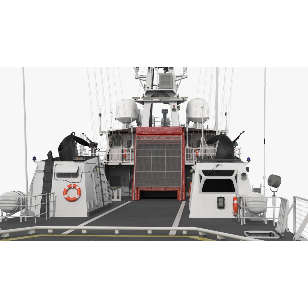Coast Guard Ship 3D Model – High Poly Game Asset, PBR Textures, FBX - View 22