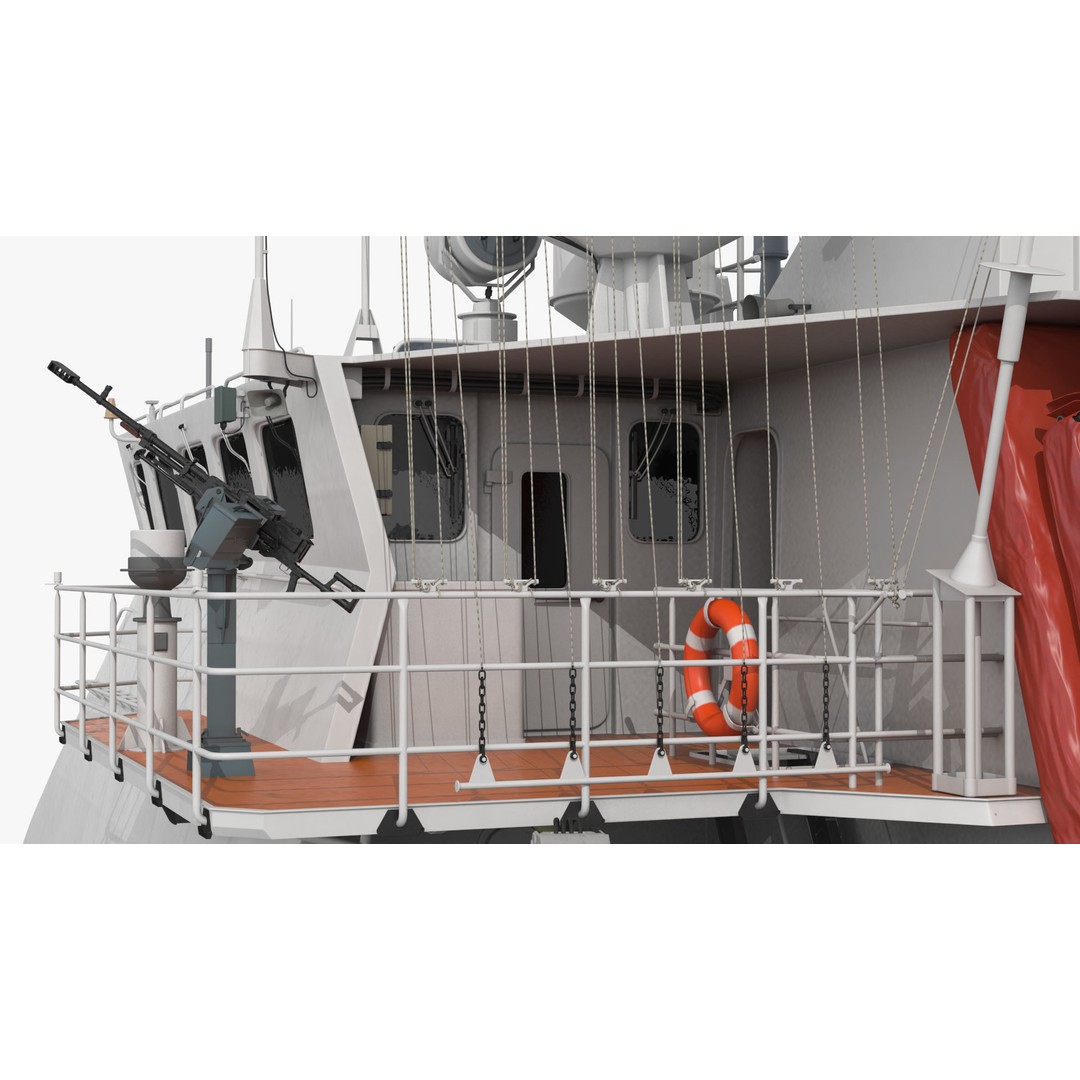 Coast Guard Ship 3D Model – High Poly Game Asset, PBR Textures, FBX - View 23