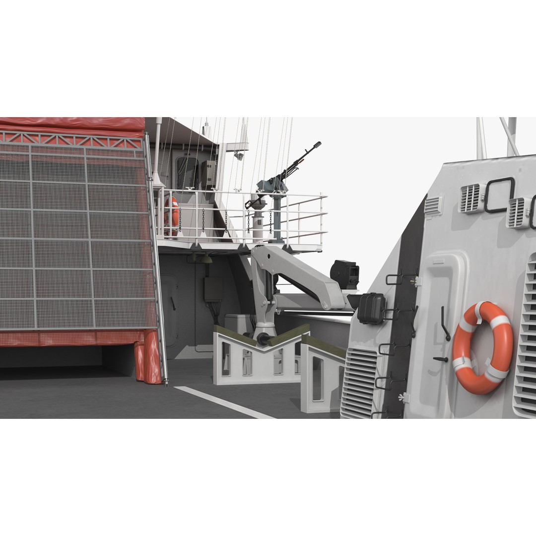 Coast Guard Ship 3D Model – High Poly Game Asset, PBR Textures, FBX - View 26