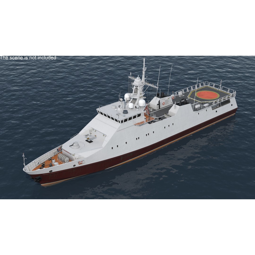 Coast Guard Ship 3D Model – High Poly Game Asset, PBR Textures, FBX - View 3