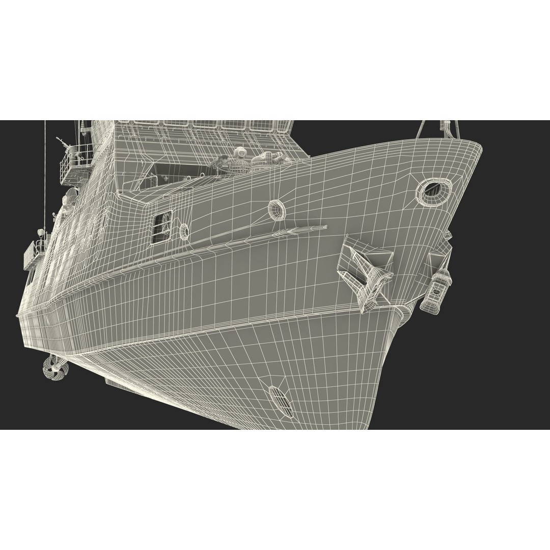 Coast Guard Ship 3D Model – High Poly Game Asset, PBR Textures, FBX - View 38