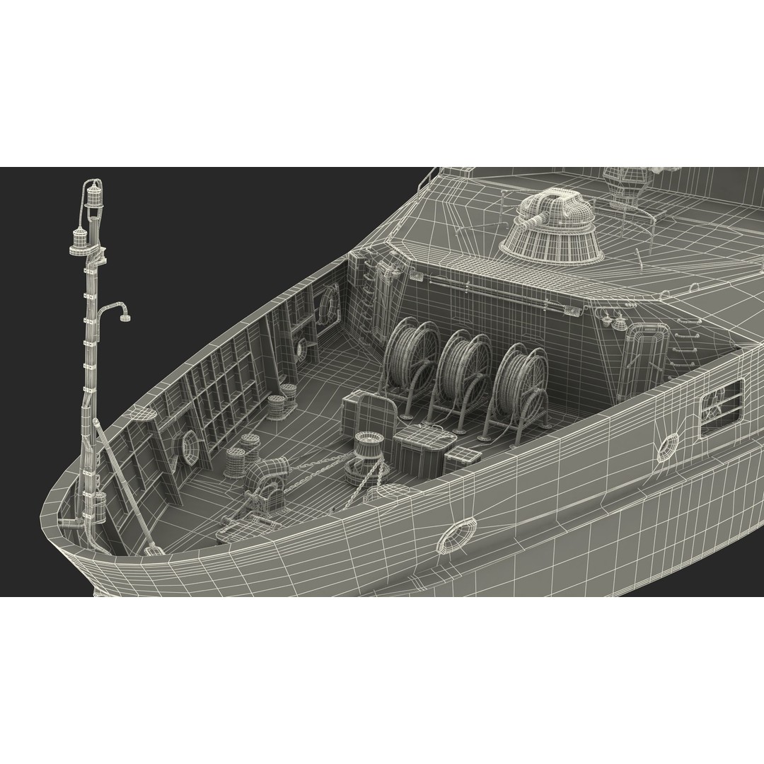 Coast Guard Ship 3D Model – High Poly Game Asset, PBR Textures, FBX - View 43