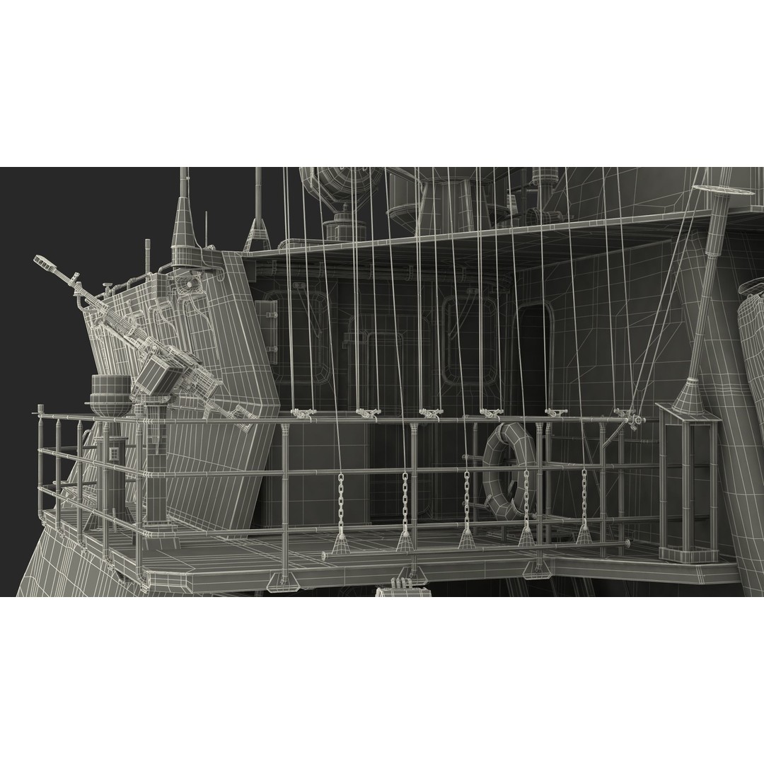 Coast Guard Ship 3D Model – High Poly Game Asset, PBR Textures, FBX - View 44