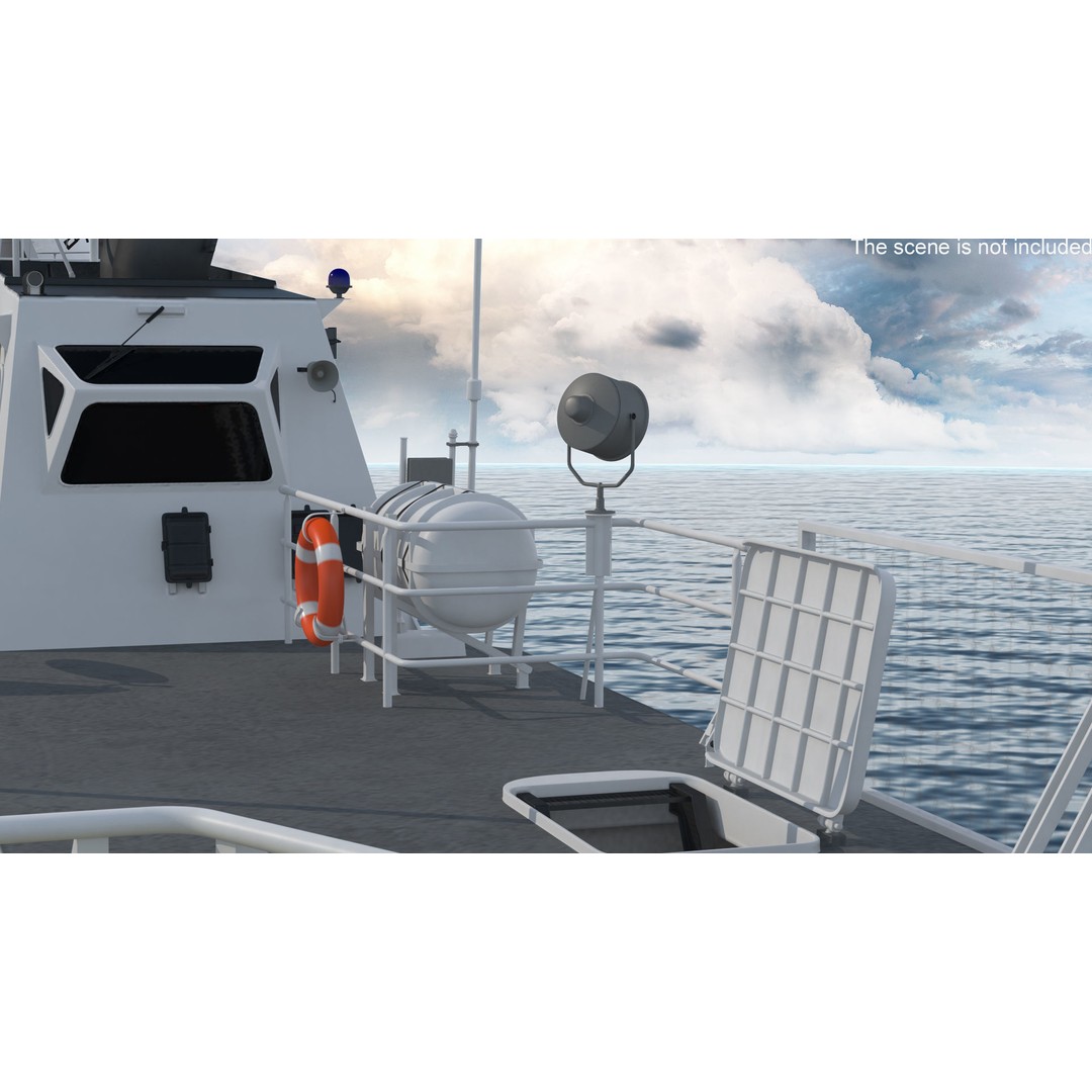 Coast Guard Ship 3D Model – High Poly Game Asset, PBR Textures, FBX - View 5