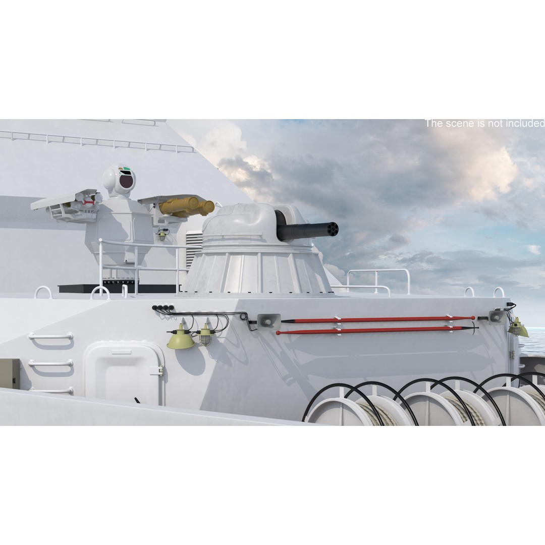 Coast Guard Ship 3D Model – High Poly Game Asset, PBR Textures, FBX - View 7