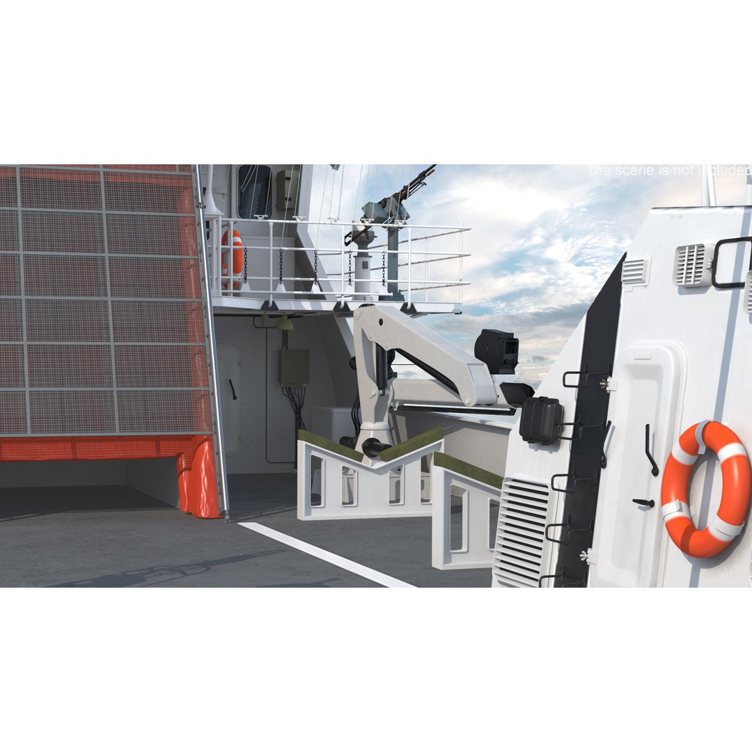 Coast Guard Ship 3D Model – High Poly Game Asset, PBR Textures, FBX - View 9
