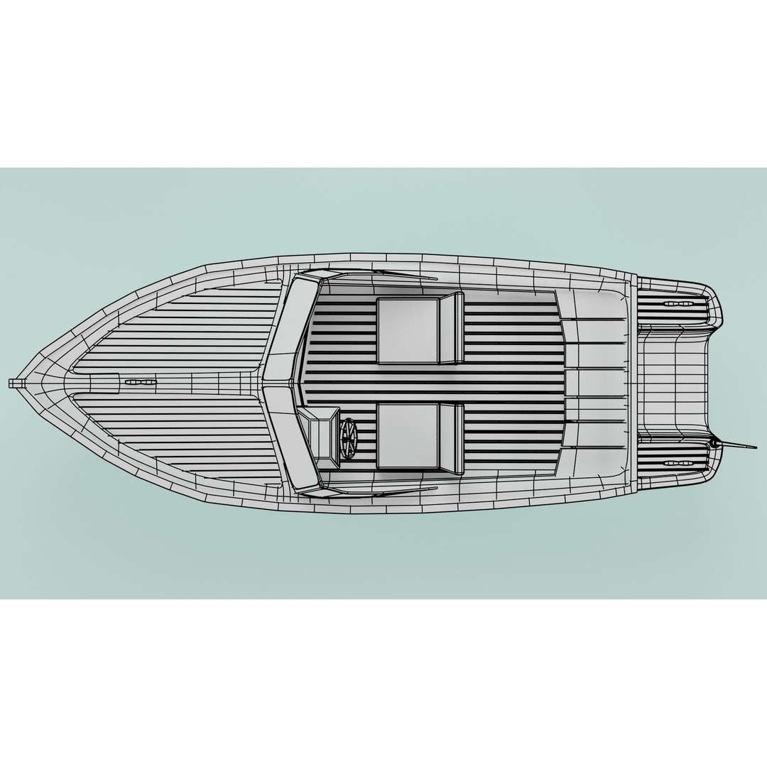 Simple Boat 3D Model – Low Poly Watercraft for Games, FBX & OBJ - View 14