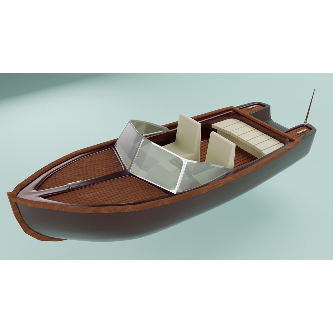 Simple Boat 3D Model – Low Poly Watercraft for Games, FBX & OBJ - View 3