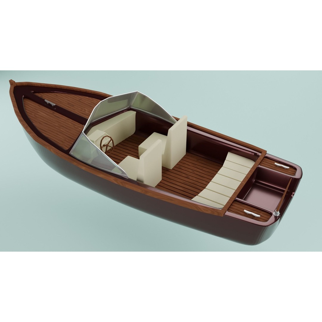 Simple Boat 3D Model – Low Poly Watercraft for Games, FBX & OBJ - View 4