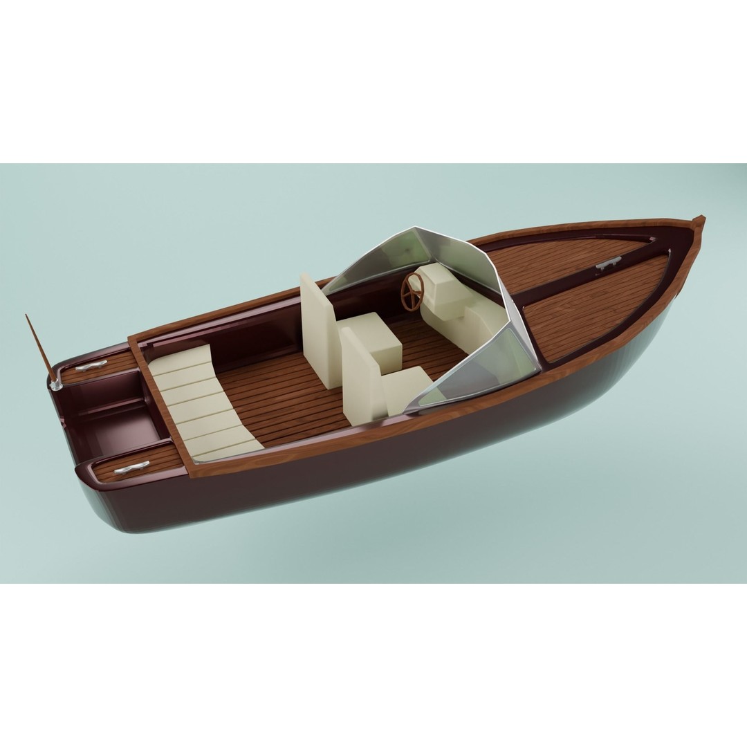 Simple Boat 3D Model – Low Poly Watercraft for Games, FBX & OBJ - View 5