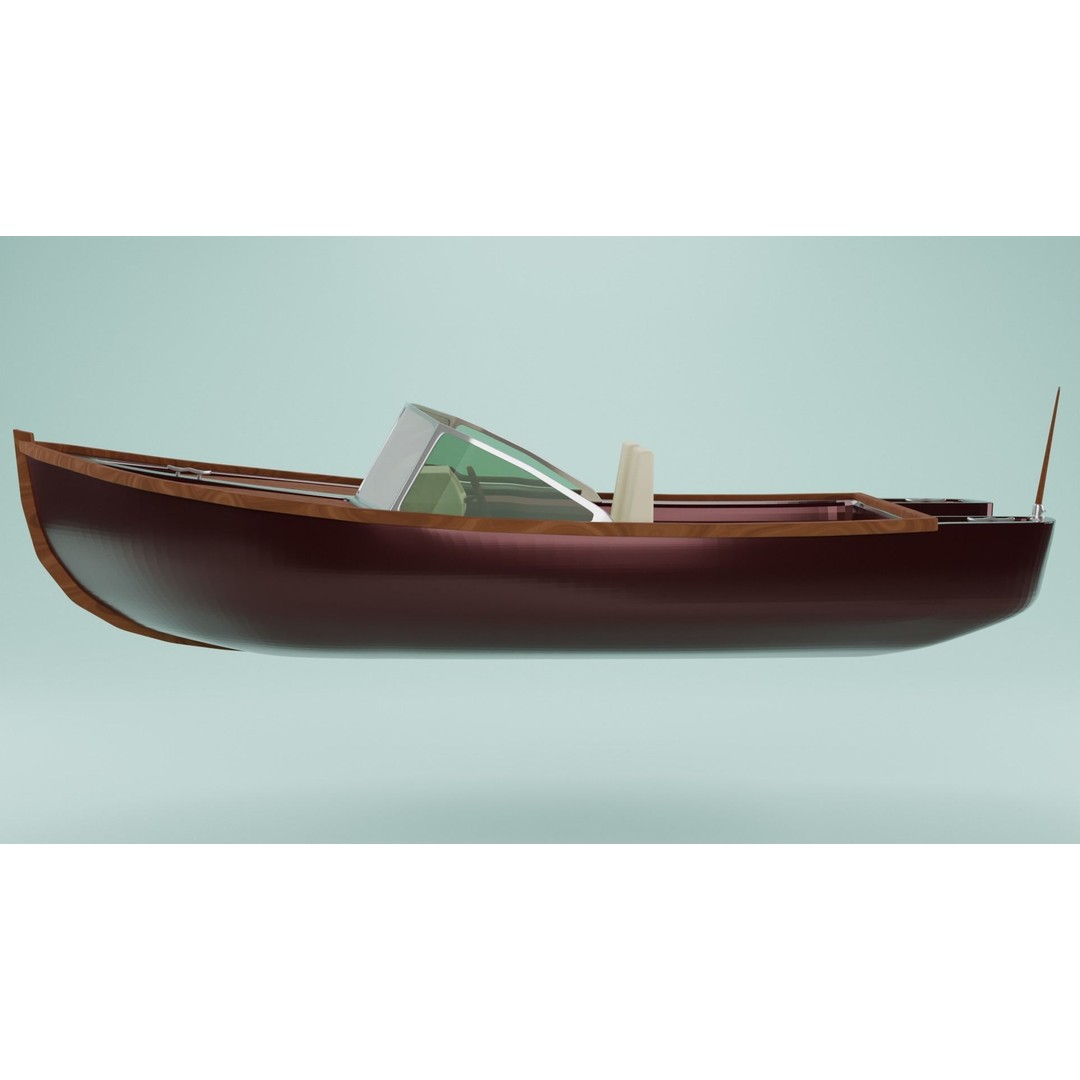 Simple Boat 3D Model – Low Poly Watercraft for Games, FBX & OBJ - View 7