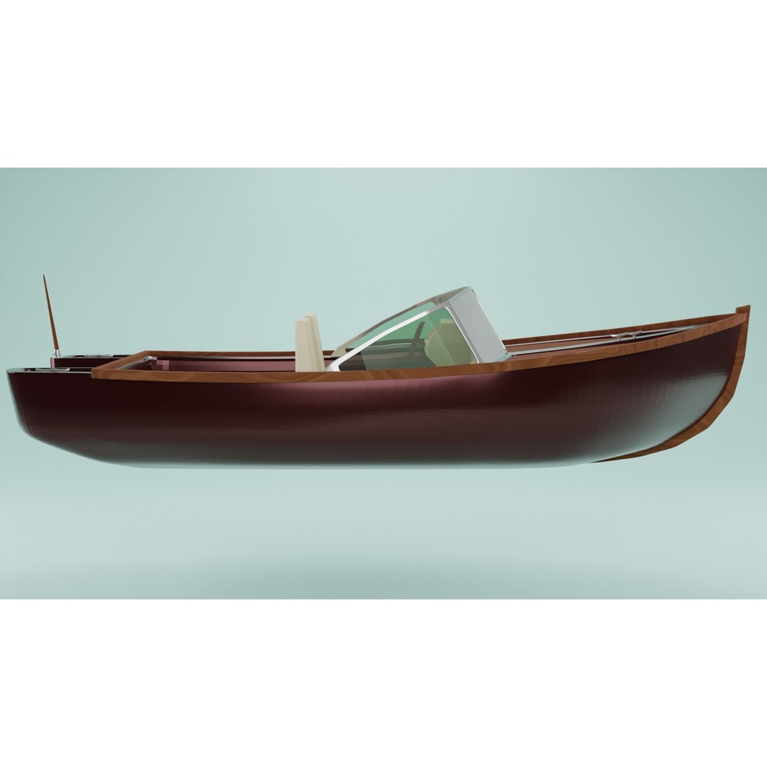 Simple Boat 3D Model – Low Poly Watercraft for Games, FBX & OBJ - View 8
