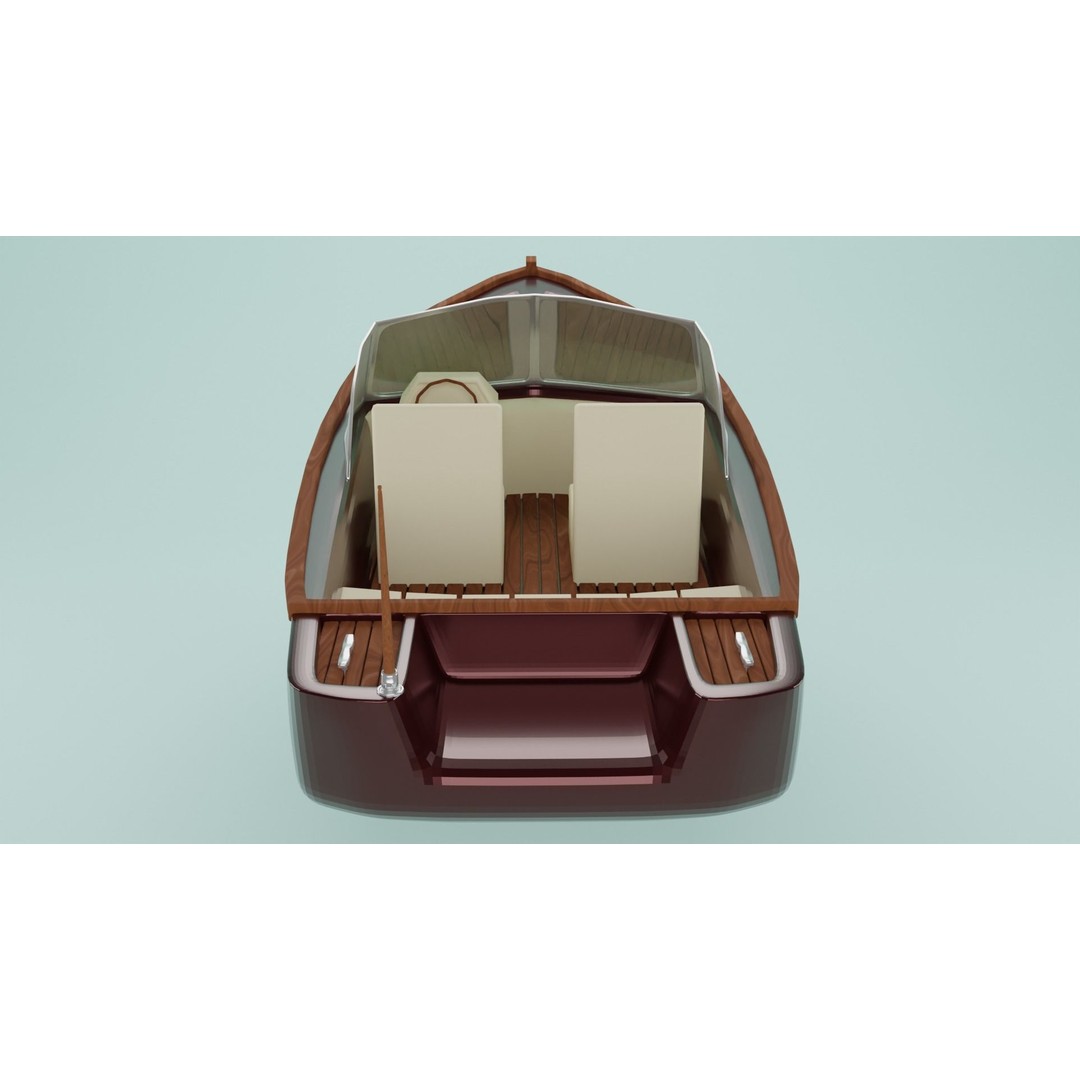 Simple Boat 3D Model – Low Poly Watercraft for Games, FBX & OBJ - View 9