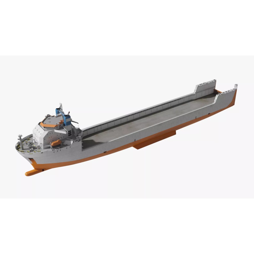 Semi-Submersible Yacht Carrier 3D Model – PBR Vessel for Marine Logistics - View 12