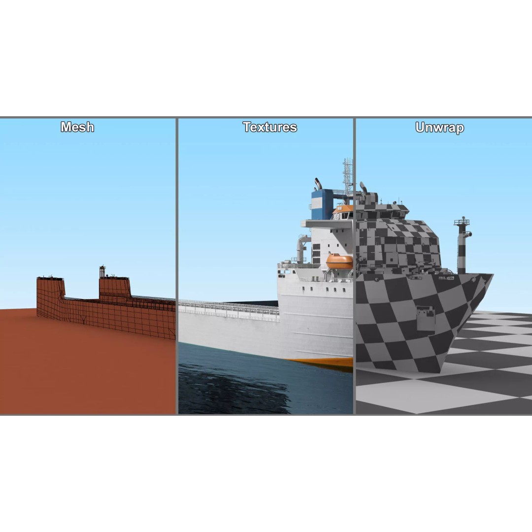 Semi-Submersible Yacht Carrier 3D Model – PBR Vessel for Marine Logistics - View 14