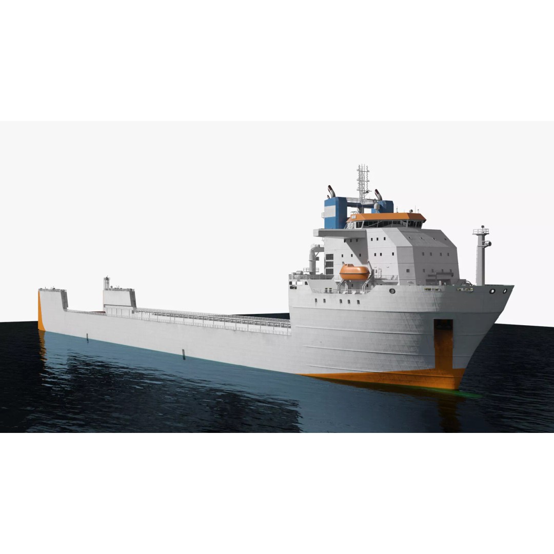 Semi-Submersible Yacht Carrier 3D Model – PBR Vessel for Marine Logistics - View 2