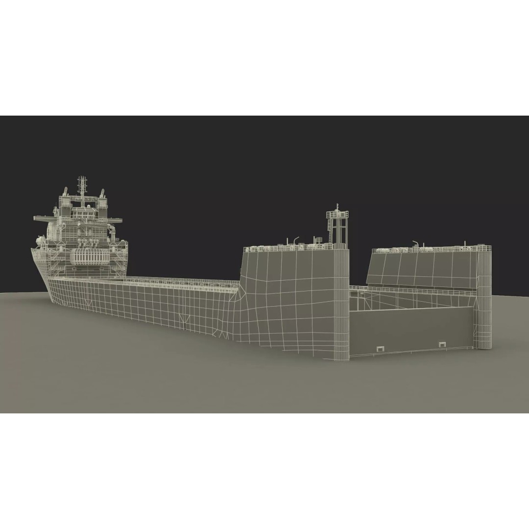 Semi-Submersible Yacht Carrier 3D Model – PBR Vessel for Marine Logistics - View 21