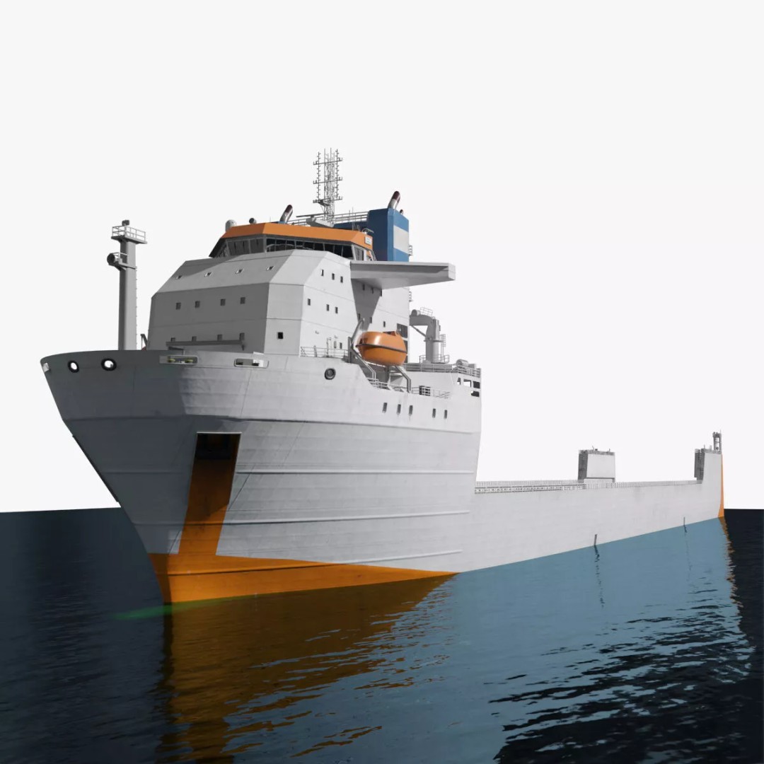 Semi-Submersible Yacht Carrier 3D Model – PBR Vessel for Marine Logistics - View 3
