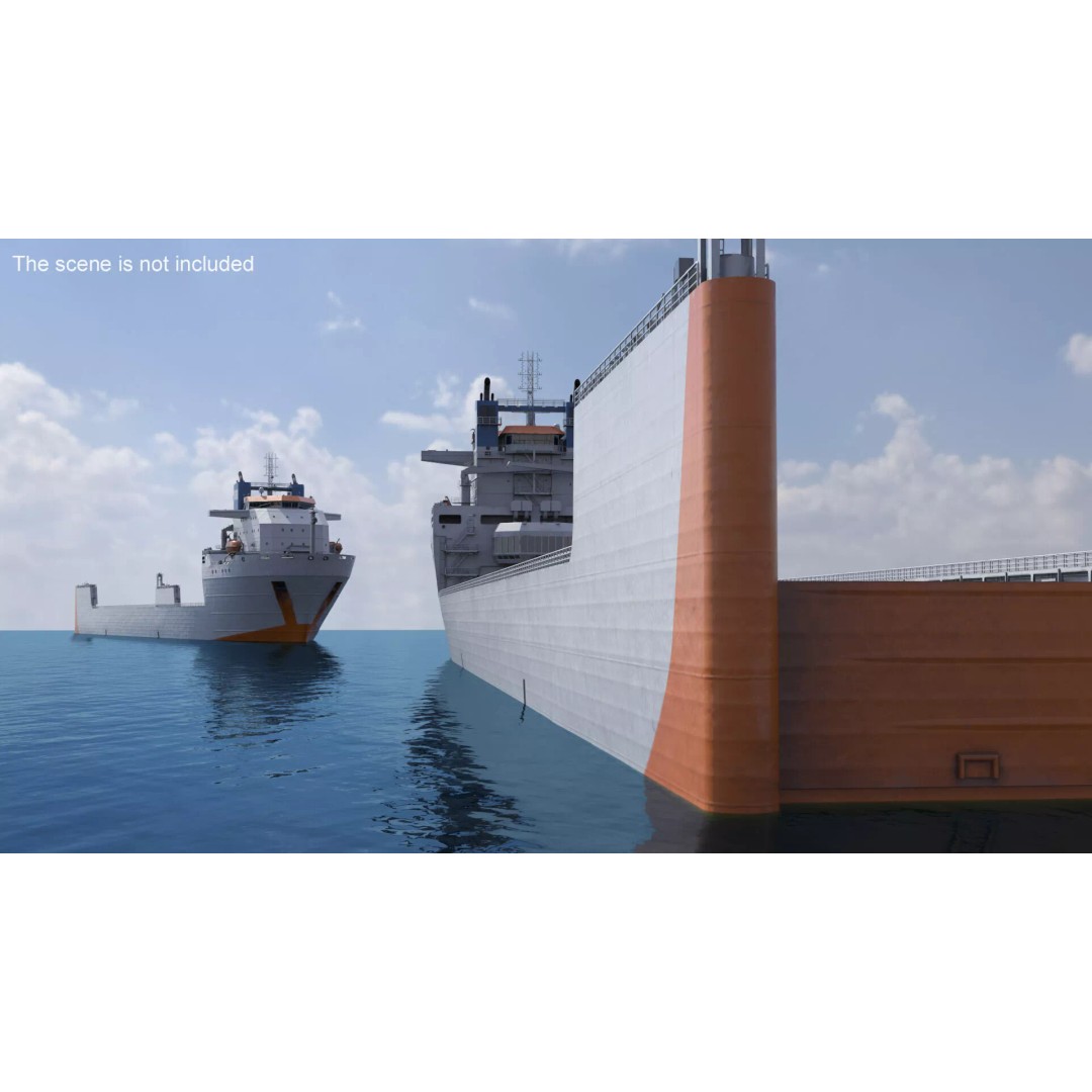 Semi-Submersible Yacht Carrier 3D Model – PBR Vessel for Marine Logistics - View 4