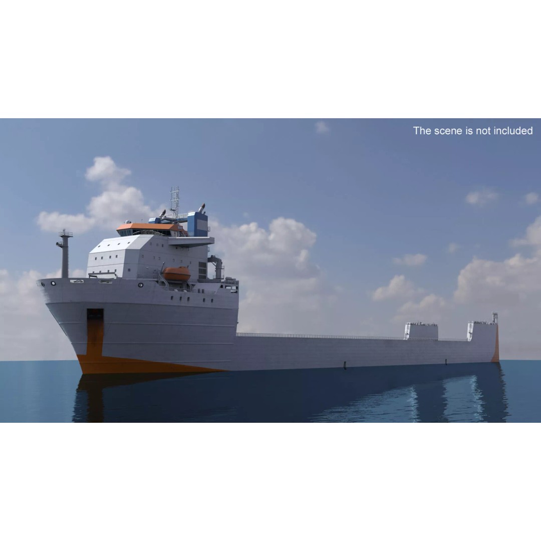 Semi-Submersible Yacht Carrier 3D Model – PBR Vessel for Marine Logistics - View 5