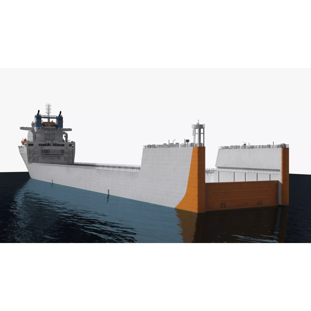 Semi-Submersible Yacht Carrier 3D Model – PBR Vessel for Marine Logistics - View 7