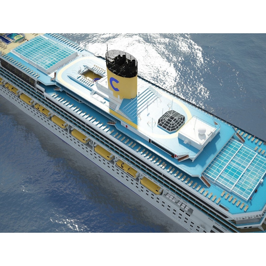 Costa Concordia 3D Model – High Poly Cruise Ship, FBX, OBJ - View 10