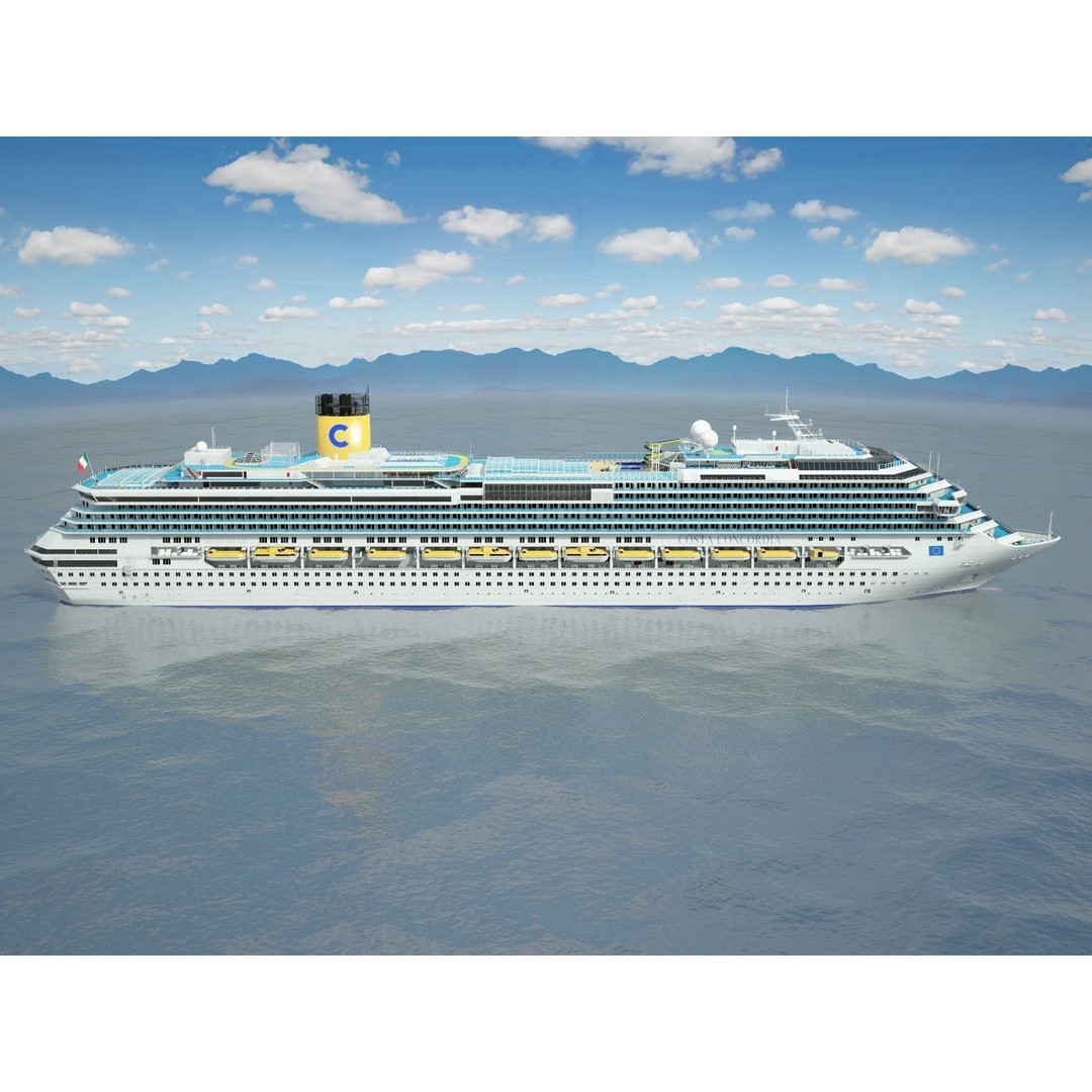 Costa Concordia 3D Model – High Poly Cruise Ship, FBX, OBJ - View 13