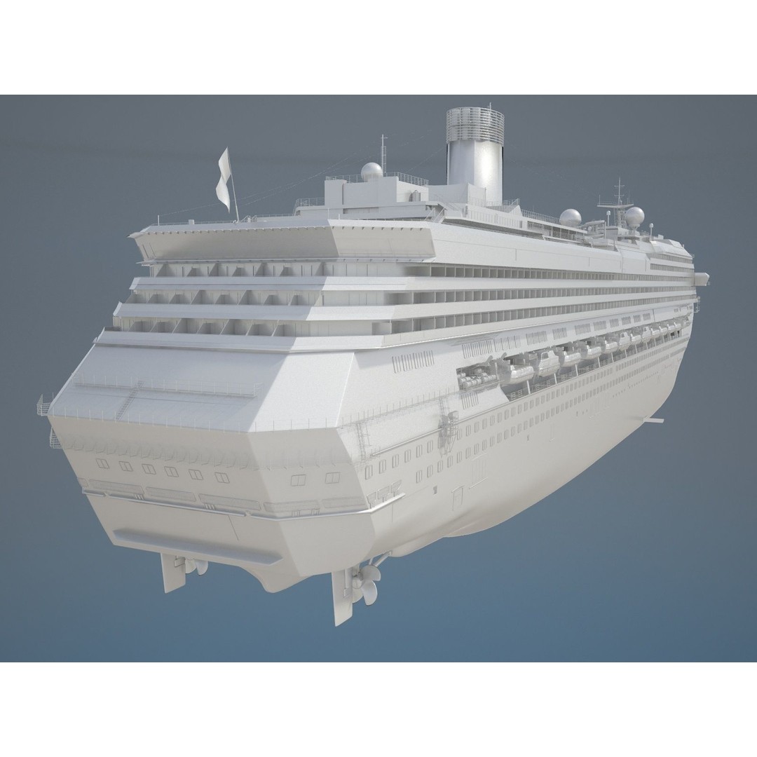 Costa Concordia 3D Model – High Poly Cruise Ship, FBX, OBJ - View 17