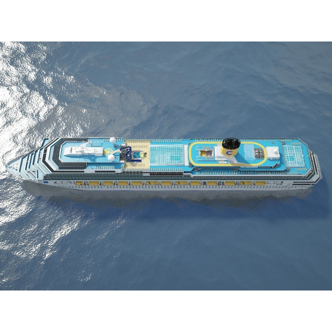 Costa Concordia 3D Model – High Poly Cruise Ship, FBX, OBJ - View 18