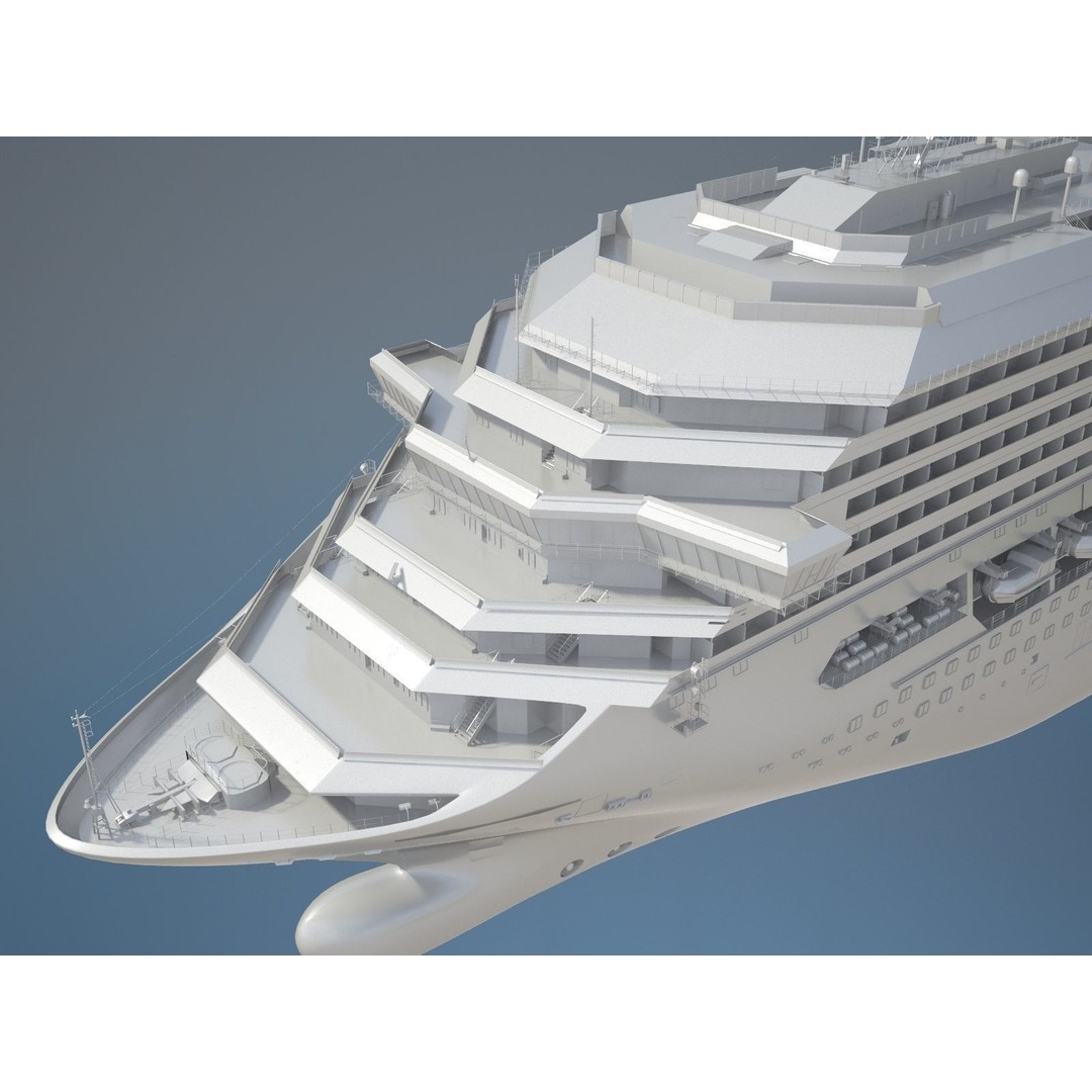 Costa Concordia 3D Model – High Poly Cruise Ship, FBX, OBJ - View 19