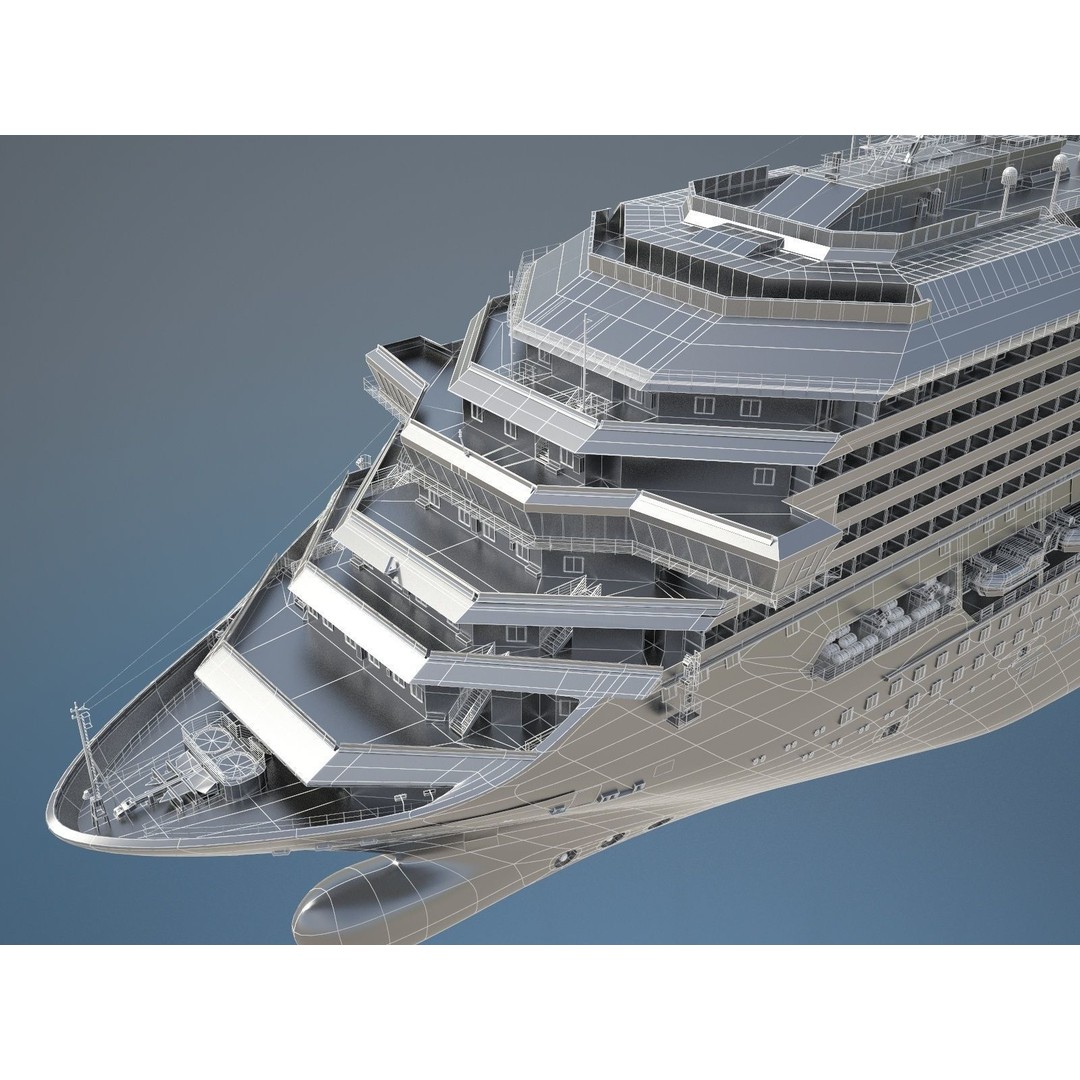 Costa Concordia 3D Model – High Poly Cruise Ship, FBX, OBJ - View 23