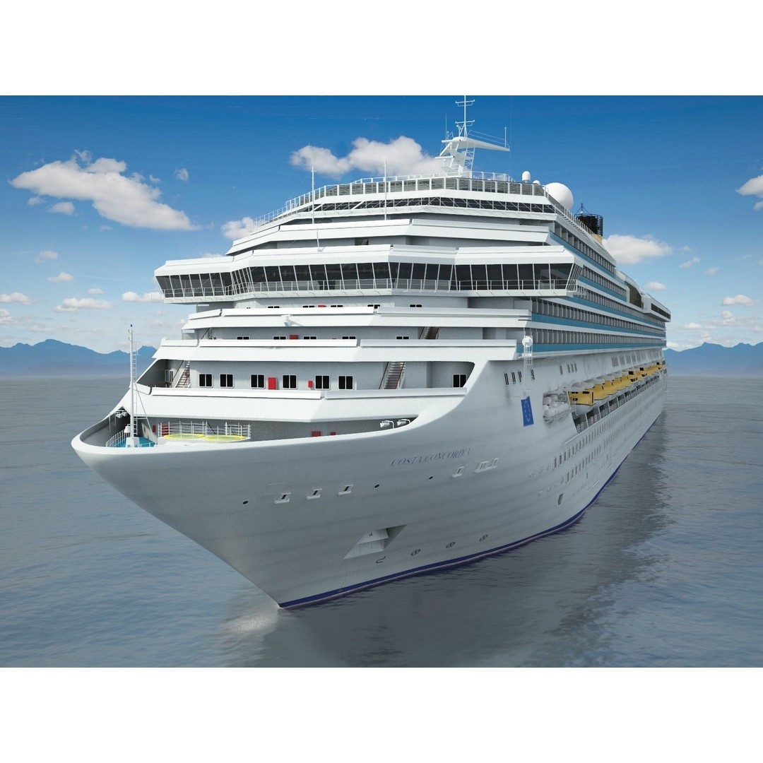 Costa Concordia 3D Model – High Poly Cruise Ship, FBX, OBJ - View 3