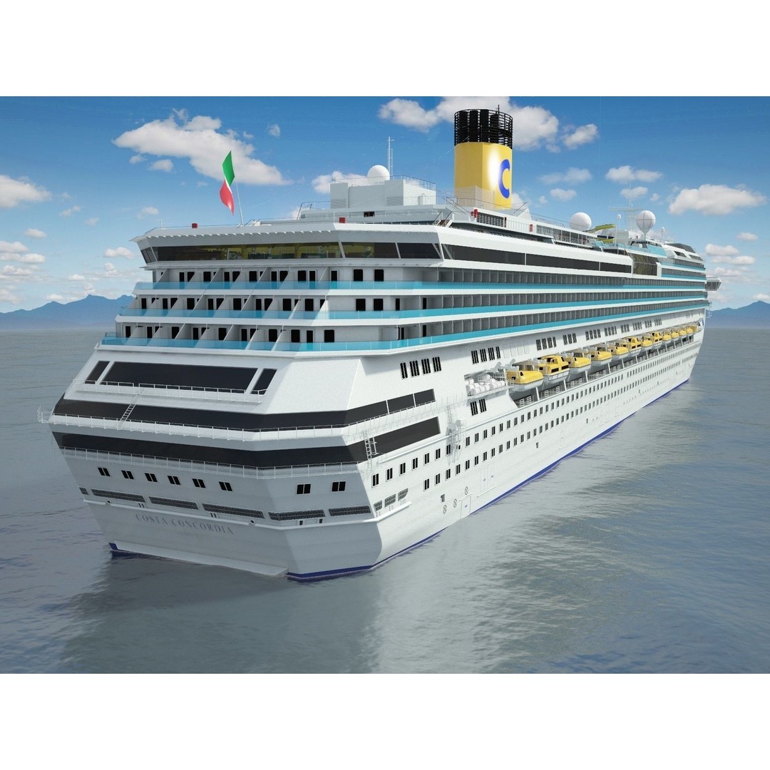 Costa Concordia 3D Model – High Poly Cruise Ship, FBX, OBJ - View 4
