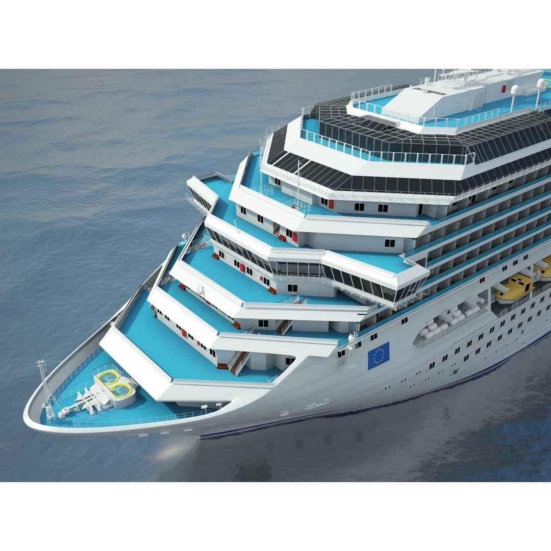 Costa Concordia 3D Model – High Poly Cruise Ship, FBX, OBJ - View 5