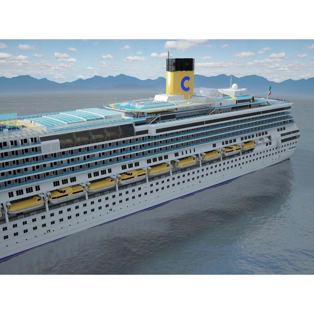 Costa Concordia 3D Model – High Poly Cruise Ship, FBX, OBJ - View 6