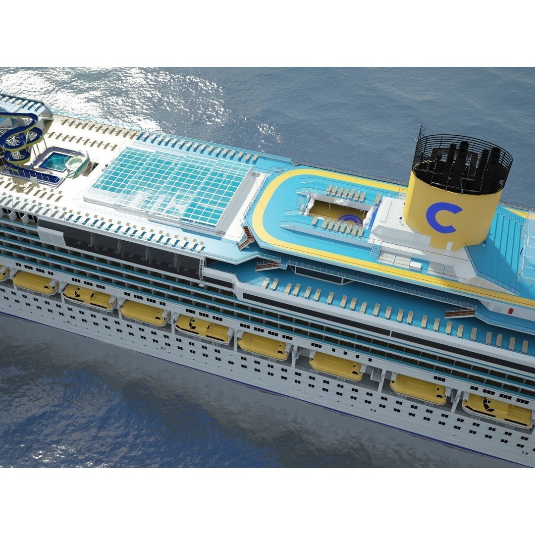Costa Concordia 3D Model – High Poly Cruise Ship, FBX, OBJ - View 7