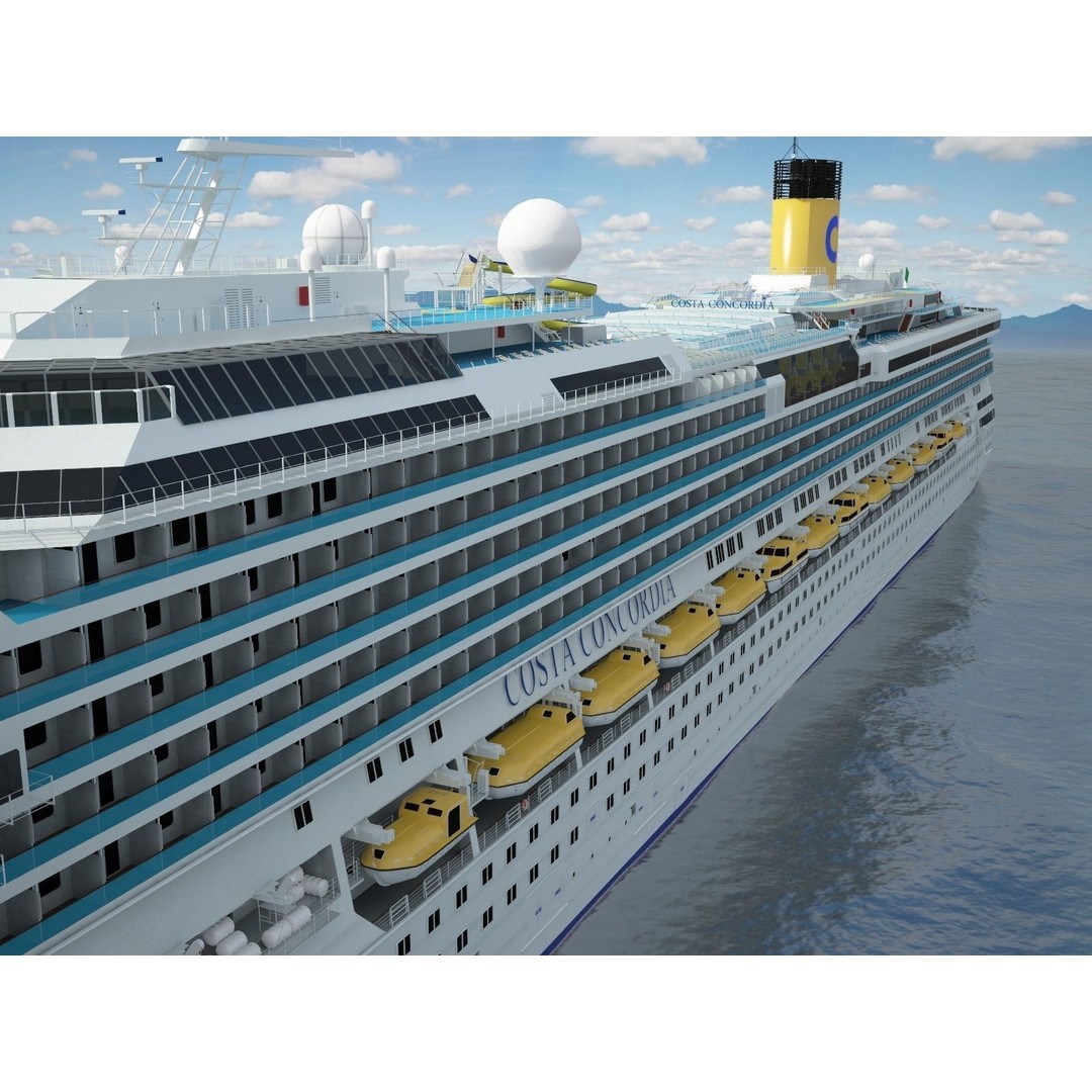Costa Concordia 3D Model – High Poly Cruise Ship, FBX, OBJ - View 8