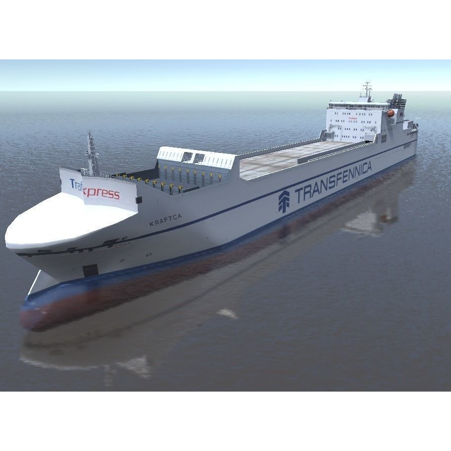 RORO Ferry 3D Model – Low Poly Industrial Watercraft, FBX, Unity - View 10
