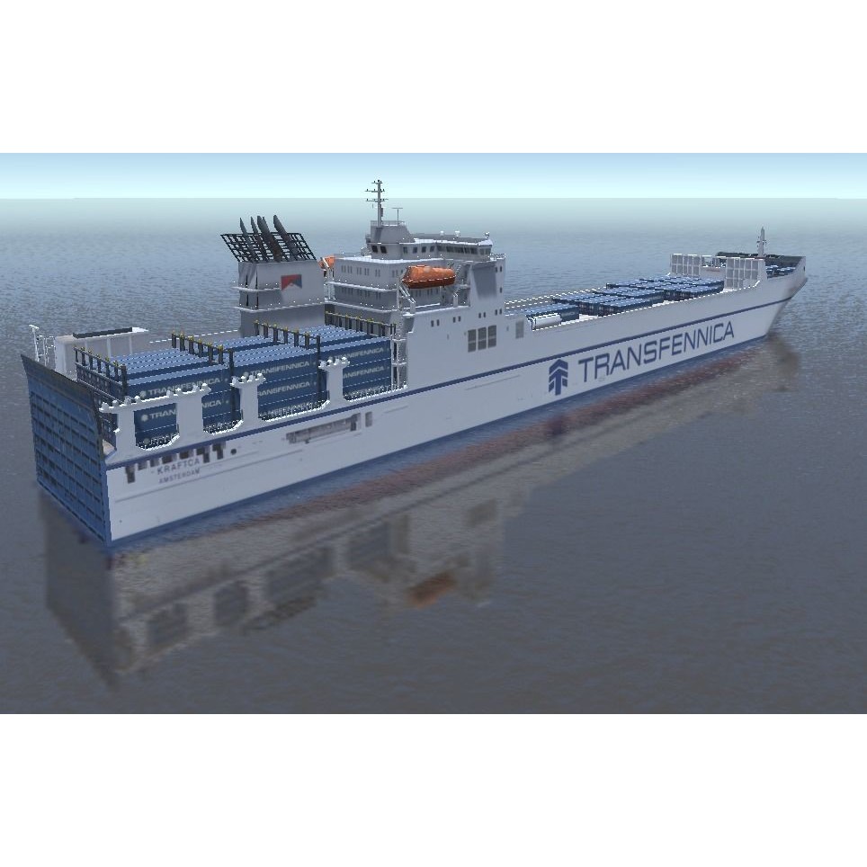 RORO Ferry 3D Model – Low Poly Industrial Watercraft, FBX, Unity - View 11