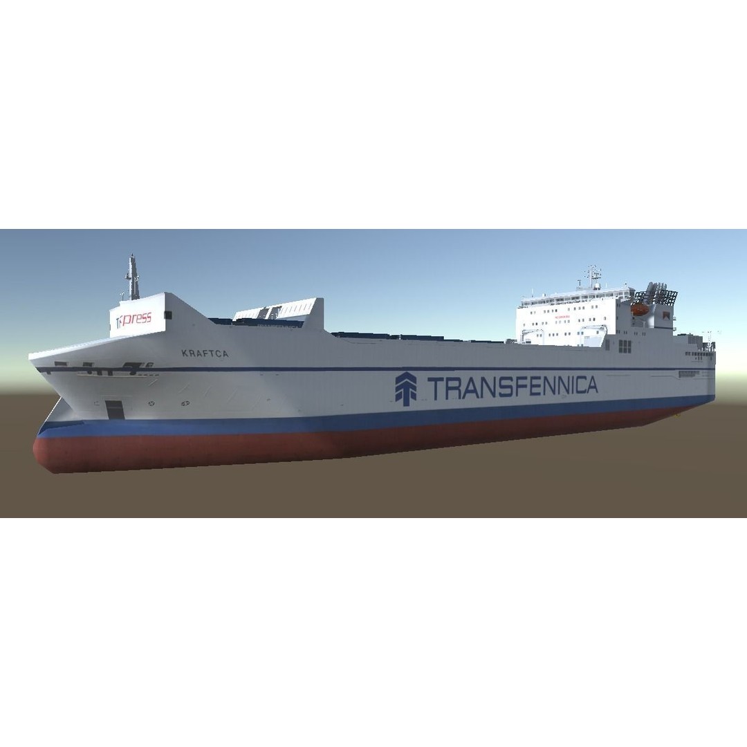 RORO Ferry 3D Model – Low Poly Industrial Watercraft, FBX, Unity - View 13