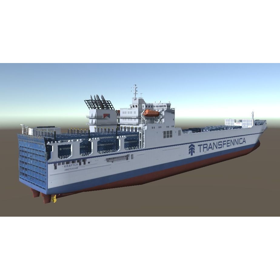 RORO Ferry 3D Model – Low Poly Industrial Watercraft, FBX, Unity - View 15