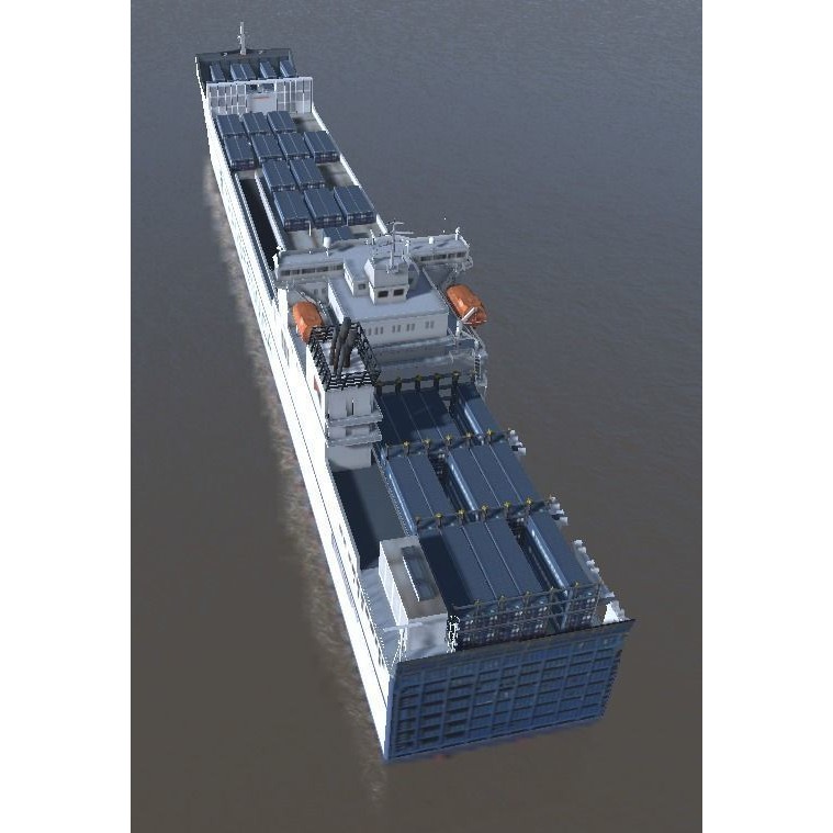 RORO Ferry 3D Model – Low Poly Industrial Watercraft, FBX, Unity - View 5