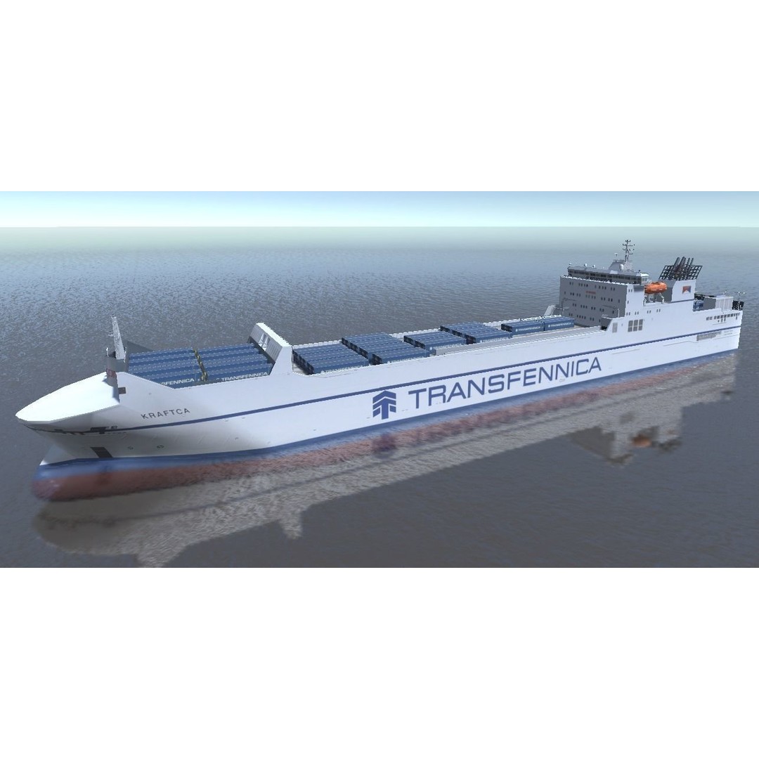 RORO Ferry 3D Model – Low Poly Industrial Watercraft, FBX, Unity - View 9