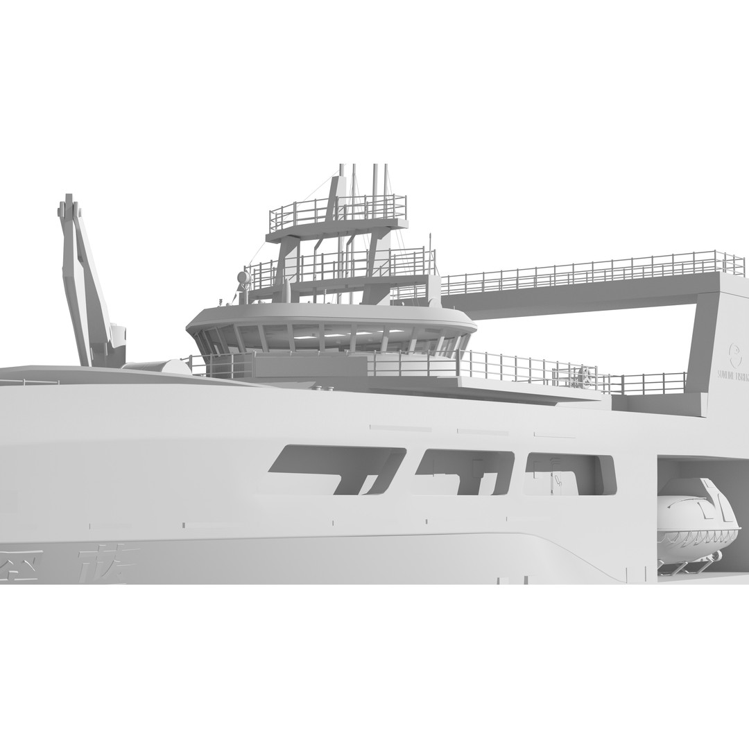 Deep Blue 3D Model – Fishing and Processing Vessel, OBJ, FBX